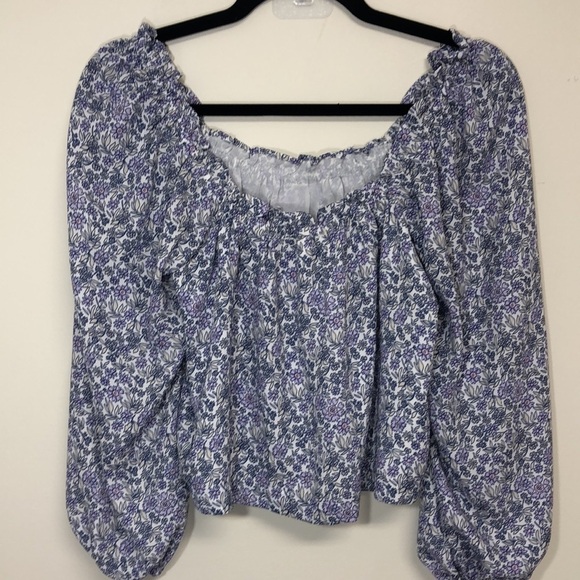 American Eagle Puff-Sleeve Button-Up Floral XS - Picture 8 of 10